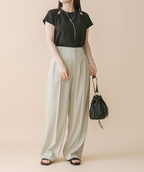mline（エムライン）の「[mline]アメスリデザインカットソー（Tシャツ/カットソー・レディース・オリーブ/ピンク/ブラック/オフホワイト・FREE）」の7枚目の写真