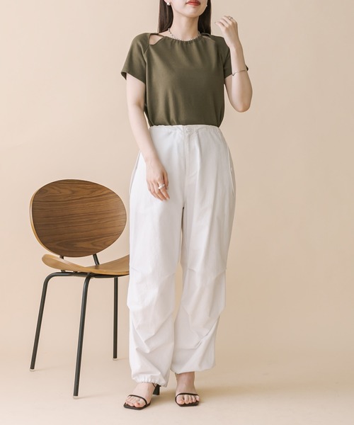 mline（エムライン）の「[mline]アメスリデザインカットソー（Tシャツ/カットソー・レディース・オリーブ/ピンク/ブラック/オフホワイト・FREE）」の11枚目の写真