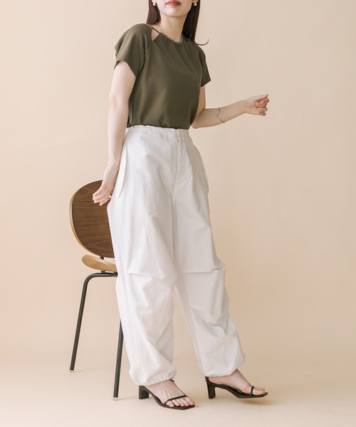 mline（エムライン）の「[mline]アメスリデザインカットソー（Tシャツ/カットソー・レディース・オリーブ/ピンク/ブラック/オフホワイト・FREE）」の12枚目の写真