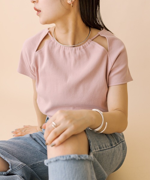 mline（エムライン）の「[mline]アメスリデザインカットソー（Tシャツ/カットソー・レディース・オリーブ/ピンク/ブラック/オフホワイト・FREE）」の13枚目の写真