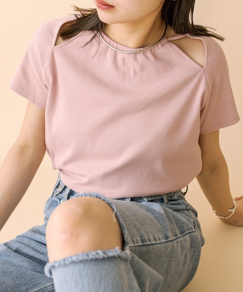 mline（エムライン）の「[mline]アメスリデザインカットソー（Tシャツ/カットソー・レディース・オリーブ/ピンク/ブラック/オフホワイト・FREE）」の14枚目の写真