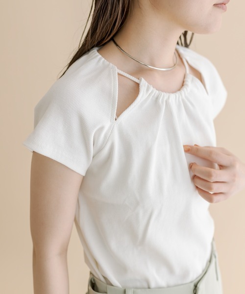 mline（エムライン）の「[mline]アメスリデザインカットソー（Tシャツ/カットソー・レディース・オリーブ/ピンク/ブラック/オフホワイト・FREE）」の20枚目の写真
