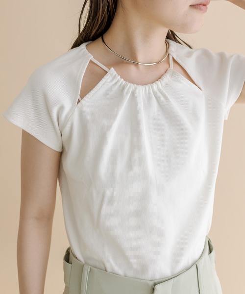 mline（エムライン）の「[mline]アメスリデザインカットソー（Tシャツ/カットソー・レディース・オリーブ/ピンク/ブラック/オフホワイト・FREE）」の21枚目の写真