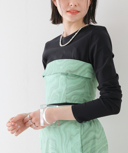 HOLZWEILER(ホルツワイラー)の「【HOLZWEILER/ホルツウェイラー】NINA PRINT CORSET:ブラウス(シャツ/ブラウス・レディース・グリーン・X-SMALL)」の3枚目の写真