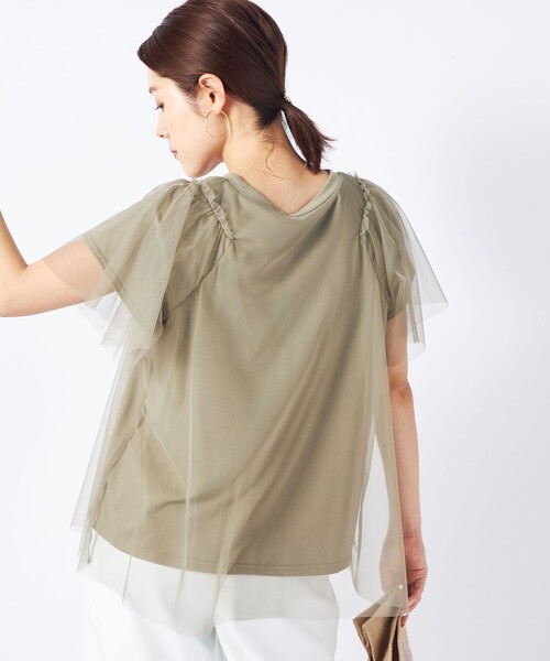 NOLLEY’S（ノーリーズ）の「◇【WEB限定】チュールＴシャツ（Tシャツ/カットソー・レディース・オリーブ/ブラック/オフホワイト・FREE）」の21枚目の写真