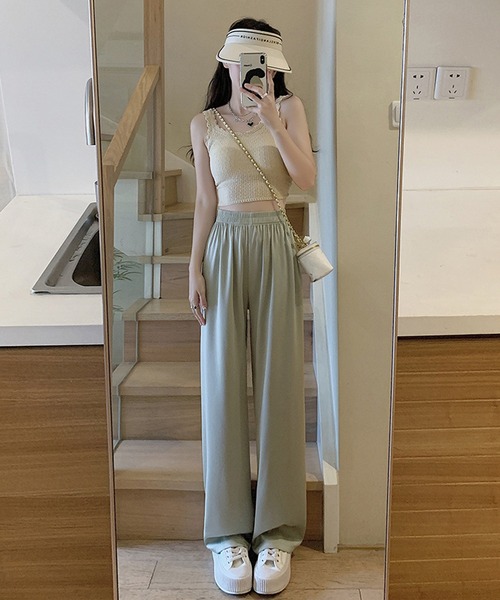 aimoha（アイモハ）の「リラクス　ワイドレッグ サテンパンツ（スウェットパンツ・レディース・ピンク/ホワイト/ブラック/グレー/グリーン/ブルー・LARGE/SMALL/MEDIUM/X-LARGE）」の22枚目の写真