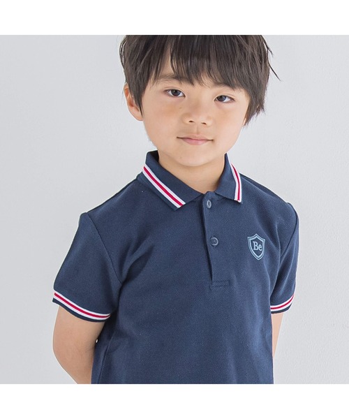 BeBe（ベベ）の「BeBe/【お揃い】ライン入りポロシャツ(90~150cm)（ポロシャツ・キッズ・ネイビー・150/100/140/120/130/110/90）」の2枚目の写真