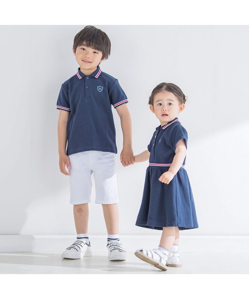 BeBe（ベベ）の「BeBe/【お揃い】ライン入りポロシャツ(90~150cm)（ポロシャツ・キッズ・ネイビー・150/100/140/120/130/110/90）」の4枚目の写真