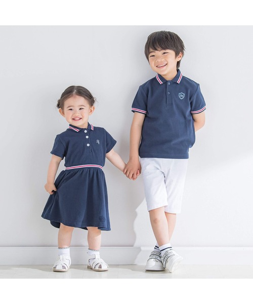 BeBe（ベベ）の「BeBe/【お揃い】ライン入りポロシャツ(90~150cm)（ポロシャツ・キッズ・ネイビー・150/100/140/120/130/110/90）」の6枚目の写真