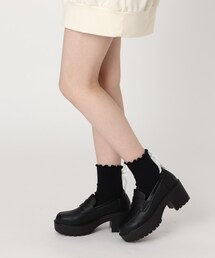 厚底ローファーパンプス