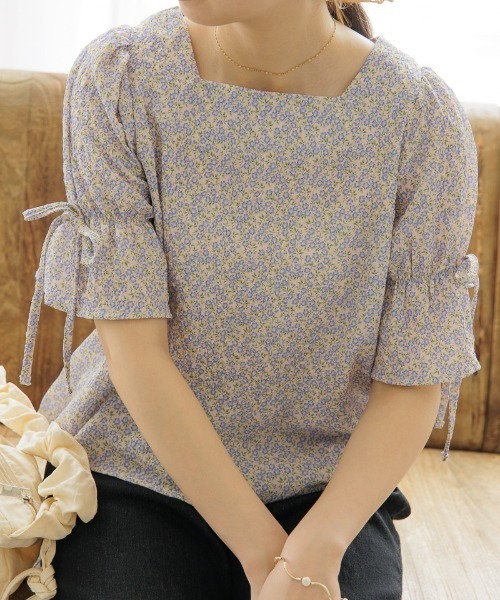 flower（フラワー）の「フレアブルームハーフブラウス（シャツ/ブラウス・レディース・ホワイト/ピンク・FREE）」の2枚目の写真