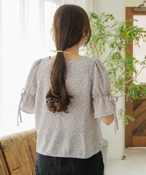 flower（フラワー）の「フレアブルームハーフブラウス（シャツ/ブラウス・レディース・ホワイト/ピンク・FREE）」の10枚目の写真