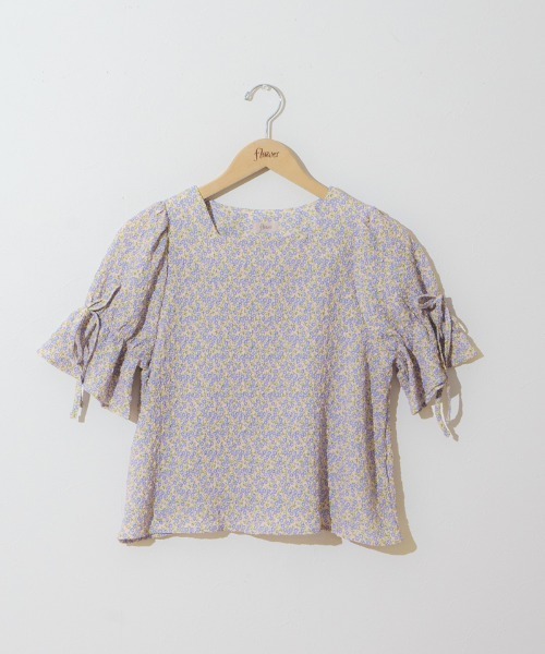 flower（フラワー）の「フレアブルームハーフブラウス（シャツ/ブラウス・レディース・ホワイト/ピンク・FREE）」の5枚目の写真