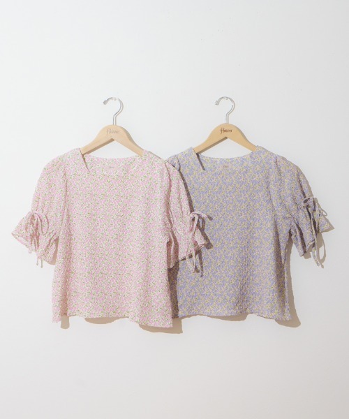 flower（フラワー）の「フレアブルームハーフブラウス（シャツ/ブラウス・レディース・ホワイト/ピンク・FREE）」の3枚目の写真