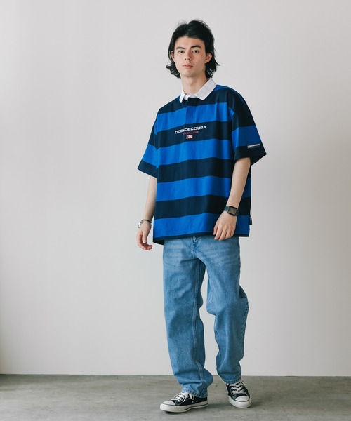 DC SHOES(ディーシーシューズ)の「DC SHOES/ディーシーシューズ BORDER POLO SS ポロシャツ ボーダー ラガーシャツ(ポロシャツ・メンズ・ブラック/ブルー/グリーン・M/XL/L)」の7枚目の写真