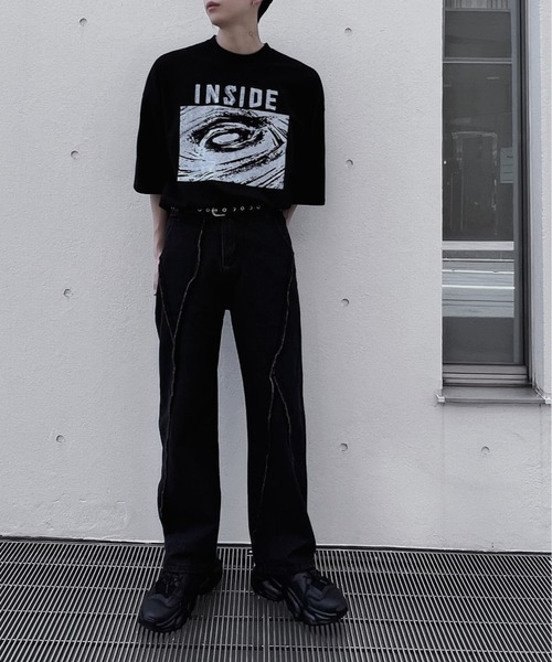 Figments（フィグメンツ）の「INSIDEビッグTシャツ（Tシャツ/カットソー・レディース・ブラック/ホワイト・FREE）」の3枚目の写真