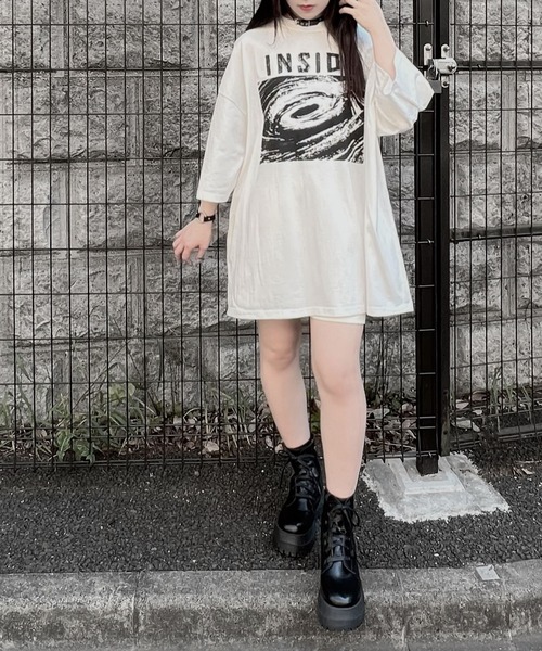 Figments（フィグメンツ）の「INSIDEビッグTシャツ（Tシャツ/カットソー・レディース・ブラック/ホワイト・FREE）」の9枚目の写真
