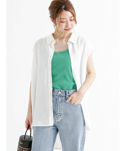 Te chichi（テチチ）の「ジャカード楊柳ノースリチュニックシャツ（シャツ/ブラウス・レディース・ベージュ/イエロー/オフホワイト・F）」の2枚目の写真