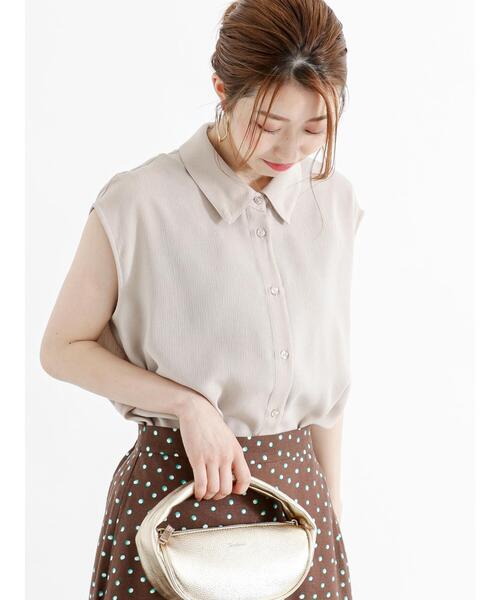 Te chichi（テチチ）の「ジャカード楊柳ノースリチュニックシャツ（シャツ/ブラウス・レディース・ベージュ/イエロー/オフホワイト・F）」の4枚目の写真