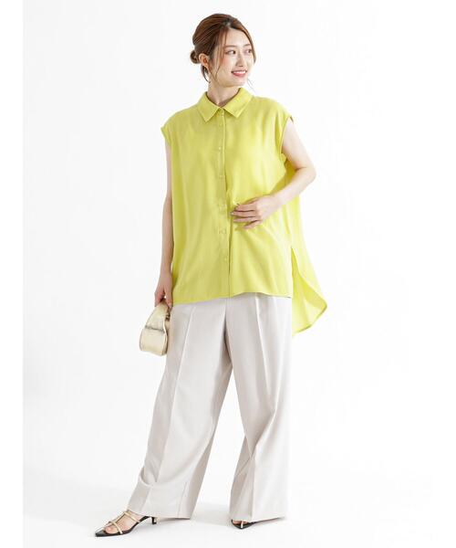 Te chichi（テチチ）の「ジャカード楊柳ノースリチュニックシャツ（シャツ/ブラウス・レディース・ベージュ/イエロー/オフホワイト・F）」の5枚目の写真