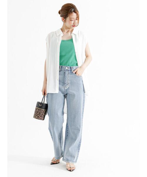 Te chichi（テチチ）の「ジャカード楊柳ノースリチュニックシャツ（シャツ/ブラウス・レディース・ベージュ/イエロー/オフホワイト・F）」の7枚目の写真