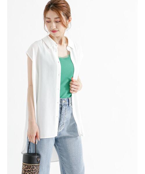 Te chichi（テチチ）の「ジャカード楊柳ノースリチュニックシャツ（シャツ/ブラウス・レディース・ベージュ/イエロー/オフホワイト・F）」の8枚目の写真