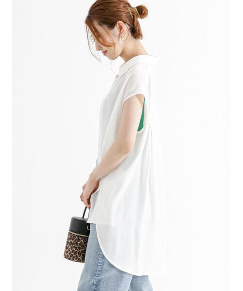 Te chichi（テチチ）の「ジャカード楊柳ノースリチュニックシャツ（シャツ/ブラウス・レディース・ベージュ/イエロー/オフホワイト・F）」の9枚目の写真