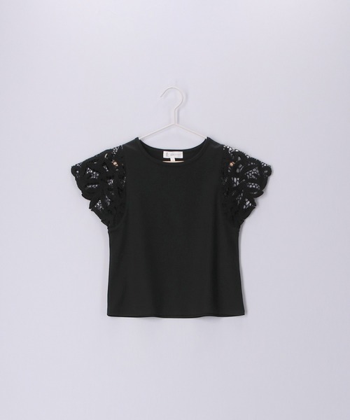 ROPE' PICNIC（ロペピクニック）の「【KIDS】リンクコーデ/袖レースカットトップス（Tシャツ/カットソー・キッズ・ブルー/ブラック/ホワイト・110/120/130/140/150）」の12枚目の写真