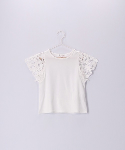 ROPE' PICNIC（ロペピクニック）の「【KIDS】リンクコーデ/袖レースカットトップス（Tシャツ/カットソー・キッズ・ブルー/ブラック/ホワイト・110/120/130/140/150）」の13枚目の写真