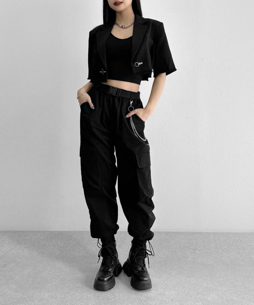 LVEU.(ラブユ.)の「Back lace-up design bra top / バックレースアップデザインブラトップ(キャミソール・レディース・ブラック・FREE)」の2枚目の写真