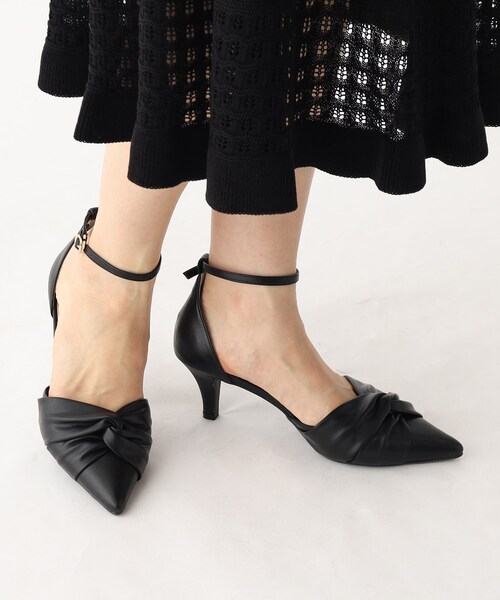 index（インデックス）の「◆【低反発クッション/6.5cmヒール】ツイストデザインストラップパンプス（パンプス・レディース・ブラック/ライトグリーン/オフホワイト・02/03）」の3枚目の写真