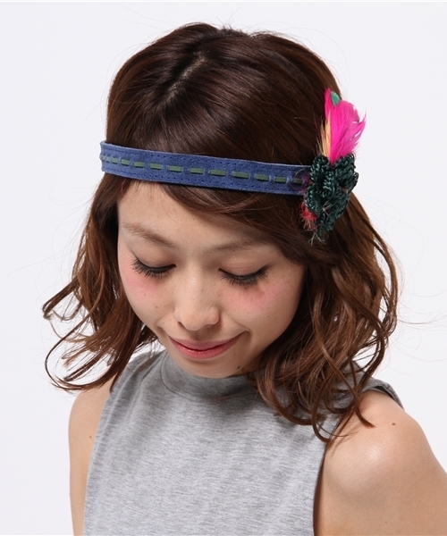チャイハネ(チャイハネ)の「【チャイハネ】ボヘミアンフラワーヒッピーヘアバンド(ヘアバンド・レディース・ブルー/グリーン/レッド/オレンジ・FREE)」の11枚目の写真