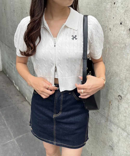 one after another NICE CLAUP（ワンアフターアナザーナイスクラップ）の「刺繍デニムスカート/セットアップあり（デニムスカート・レディース・ブルー/ブラック/ネイビー・FREE）」の19枚目の写真