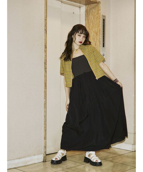 jouetie(ジュエティ)の「シャーリングマキシワンピース(ワンピース・レディース・ブラック/ボルドー/その他1・MEDIUM)」の7枚目の写真