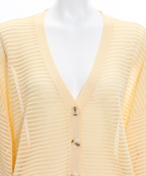 clear（クリア）の「透かし編みニットロングカーディガン≪2024SS≫（カーディガン/ボレロ・レディース・ブルー/アイボリー/イエロー系その他/ブラック・F）」の10枚目の写真