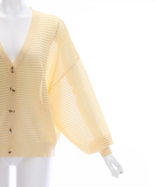 clear（クリア）の「透かし編みニットロングカーディガン≪2024SS≫（カーディガン/ボレロ・レディース・ブルー/アイボリー/イエロー系その他/ブラック・F）」の7枚目の写真