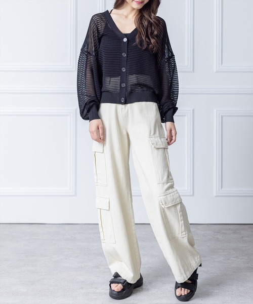 clear（クリア）の「透かし編みニットロングカーディガン≪2024SS≫（カーディガン/ボレロ・レディース・ブルー/アイボリー/イエロー系その他/ブラック・F）」の19枚目の写真