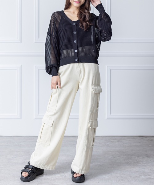 clear（クリア）の「透かし編みニットロングカーディガン≪2024SS≫（カーディガン/ボレロ・レディース・ブルー/アイボリー/イエロー系その他/ブラック・F）」の20枚目の写真