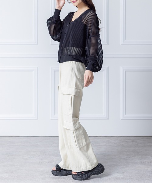 clear（クリア）の「透かし編みニットロングカーディガン≪2024SS≫（カーディガン/ボレロ・レディース・ブルー/アイボリー/イエロー系その他/ブラック・F）」の21枚目の写真