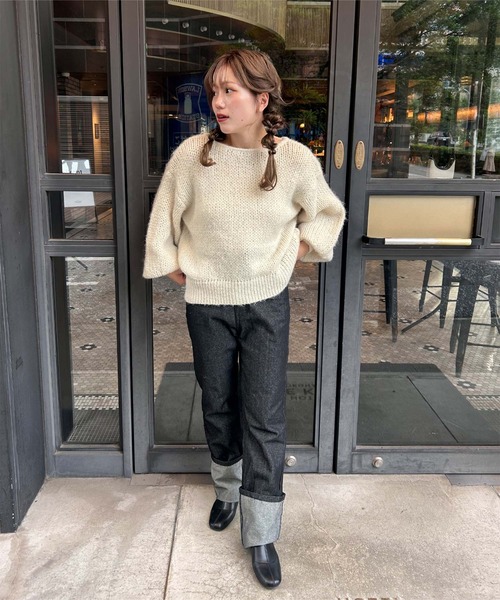 バックリボンローゲージニット バックリボンローゲージニット /Back Ribbon Low Gauge Knit | FI