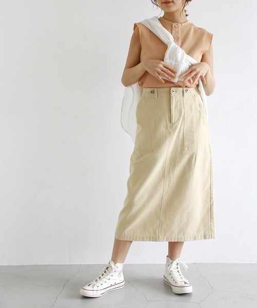 Crisp（クリスプ）の「ヘンリーフレンチワッフルTシャツ（Tシャツ/カットソー・レディース・コーラルピンク/アイボリー・FREE）」の4枚目の写真