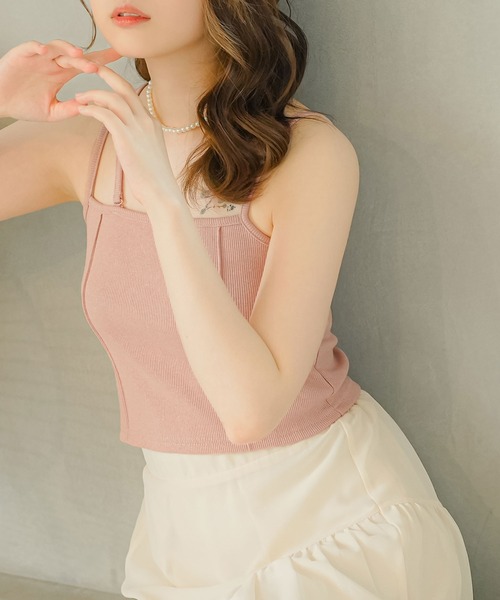 moulis'（ムーリス）の「アシメデザインキャミソール（キャミソール・レディース・ブラック/ホワイト/ベビーピンク・MEDIUM/LARGE/SMALL）」の3枚目の写真