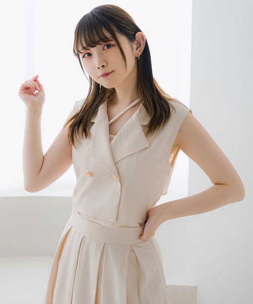 moulis'（ムーリス）の「アシメデザインキャミソール（キャミソール・レディース・ブラック/ホワイト/ベビーピンク・MEDIUM/LARGE/SMALL）」の14枚目の写真