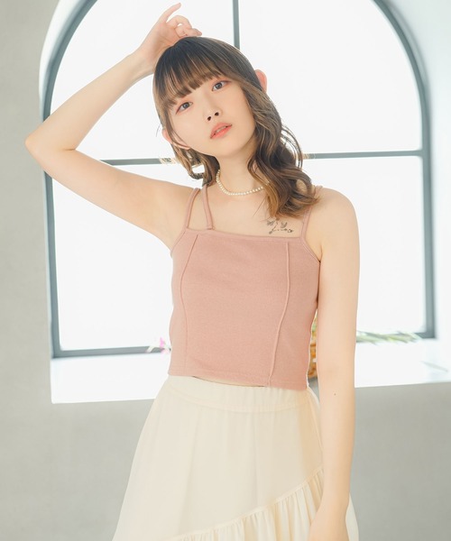 moulis'（ムーリス）の「アシメデザインキャミソール（キャミソール・レディース・ブラック/ホワイト/ベビーピンク・MEDIUM/LARGE/SMALL）」の15枚目の写真