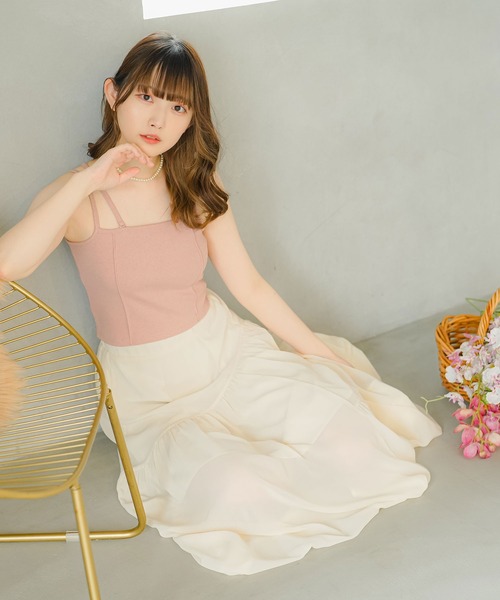 moulis'（ムーリス）の「アシメデザインキャミソール（キャミソール・レディース・ブラック/ホワイト/ベビーピンク・MEDIUM/LARGE/SMALL）」の19枚目の写真