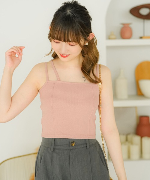 moulis'（ムーリス）の「アシメデザインキャミソール（キャミソール・レディース・ブラック/ホワイト/ベビーピンク・MEDIUM/LARGE/SMALL）」の20枚目の写真