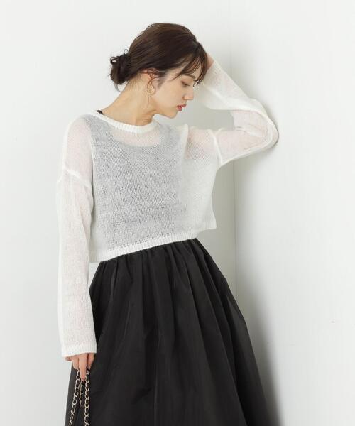 PROPORTION BODY DRESSING（プロポーションボディドレッシング）の「ショートメッシュニット / 1213270912（ニット/セーター・レディース・ホワイト/ベージュ/グレー・FREE）」の8枚目の写真
