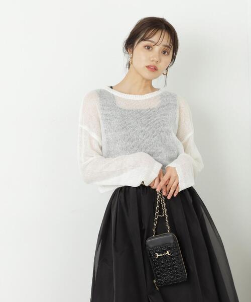 PROPORTION BODY DRESSING（プロポーションボディドレッシング）の「ショートメッシュニット / 1213270912（ニット/セーター・レディース・ホワイト/ベージュ/グレー・FREE）」の18枚目の写真