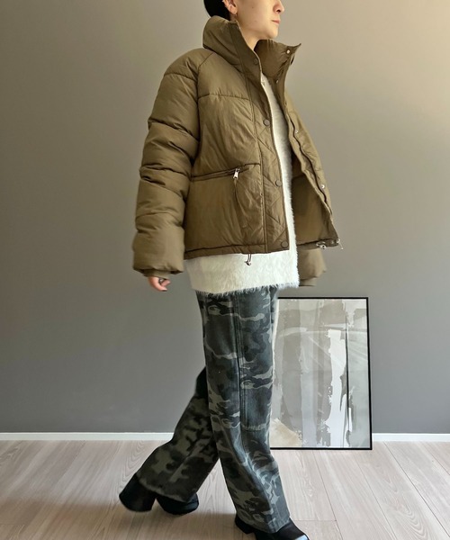 leinwande スタンドカラー・パフジャケット/ベージュ leinwande スタンドカラー・パフジャケット/ベージュ