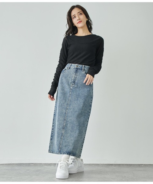 ANAP(アナップ)の「袖シャーリングトップス(Tシャツ/カットソー・レディース・アイボリー/オレンジ/ブラック・FREE)」の17枚目の写真